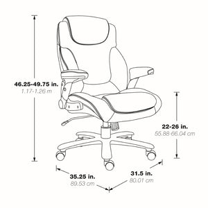 OSP Home Furnishings Big and Tall Executive Office Chair with Lumbar Support Heavy Duty 400 Lb Capacity 39203