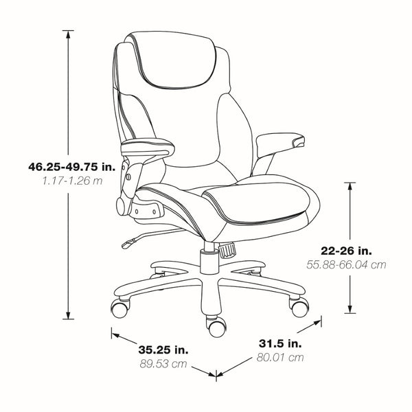 OSP Home Furnishings Big and Tall Executive Office Chair with Lumbar Support Heavy Duty 400 Lb Capacity 39203