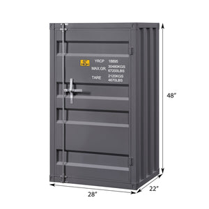 English Elm Gunmetal Industrial 1-Door Chest with Container-Lock Style Panels, 5 Compartments & 4 Shelves for Rugged Secure Storage (48" H x 28" W x 22" D) B062P209021