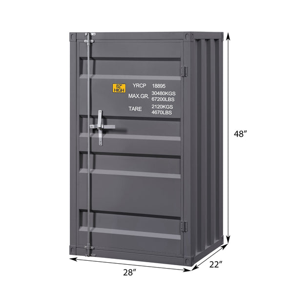 English Elm Gunmetal Industrial 1-Door Chest with Container-Lock Style Panels, 5 Compartments & 4 Shelves for Rugged Secure Storage (48" H x 28" W x 22" D) B062P209021