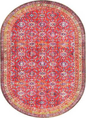 Unique Loom Timeless John Machine Made Floral Rug Red, Beige/Black/Blue/Ivory/Violet/Gold/Green 7' 7" x 10' 6"