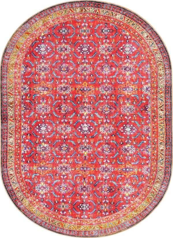 Unique Loom Timeless John Machine Made Floral Rug Red, Beige/Black/Blue/Ivory/Violet/Gold/Green 7' 7" x 10' 6"