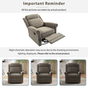 English Elm Christopher Knight Home® - 360° Swivel Recliner Plush Velvet Manual Rocker with Infinite Recline Support for Living Room Comfort Light Brown N763P202666F