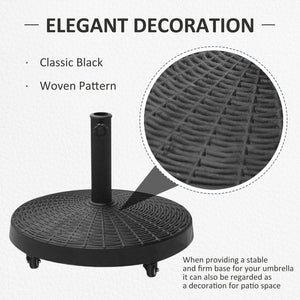 English Elm Outsunny Heavy Duty 50 Lbs. Umbrella Base With Wheels, 20.5" Portable Stand For 1.5"-2" Umbrella Poles W2225P174231-GIGA