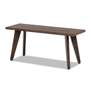 English Elm Jennifer Taylor Home - Capri Solid Red Oak Wood Bench 41.5" – Handcrafted Mid-Century Tapered Legs, Slim Space-Saving Seat Dark Brown B2719P395572