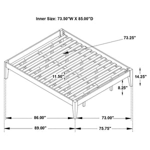 English Elm Spivey Black Universal Platform Bed — Low-Profile California King Frame, Solid/Slatted Support, Modern Elegance B062S00860