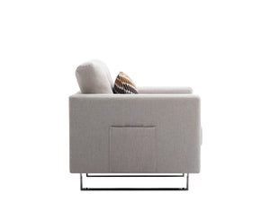 English Elm Vittoria Tufted Linen Accent Chair with Pocket Coil Support and Built-in Side Storage B2749P413355
