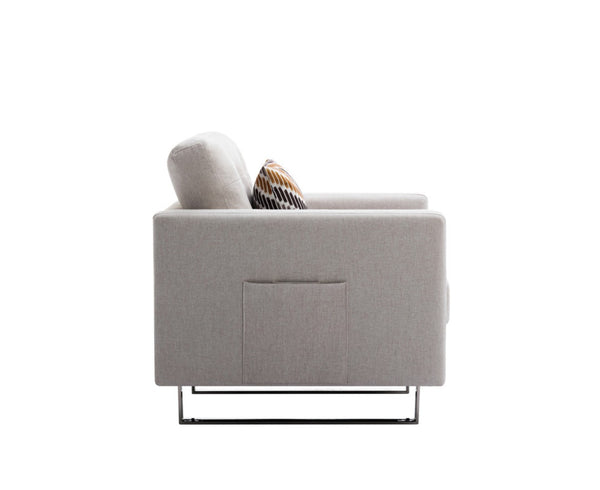 English Elm Vittoria Tufted Linen Accent Chair with Pocket Coil Support and Built-in Side Storage B2749P413355