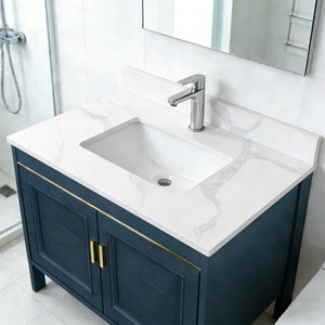 English Elm 31-inch Carrara Quartz Vanity Top Undermount Sink Backsplash Marble Look Bathroom W2699P459403