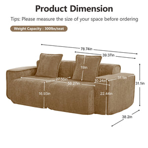 English Elm Harrison Modular Velvet Sofa – Luxurious Brown Sectional With Cloud-Like Comfort & Flexibility W3041P386564