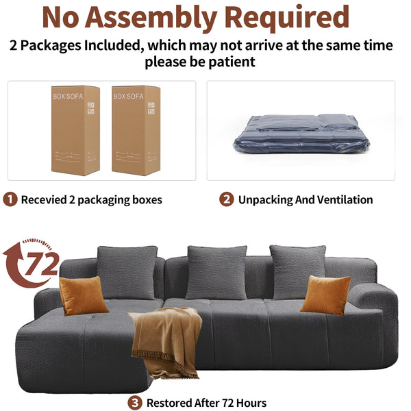 English Elm Modern Modular Sectional Sofa - L-Shaped Chaise Lounge, Deep Seat Comfort, No Assembly & Stylish Design W3737S00001