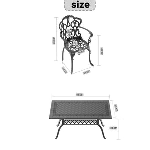 English Elm 7-piece Cast Aluminum Outdoor Dining Set with Petal Motif Detail and Weather Resistant Frame W1710S00577