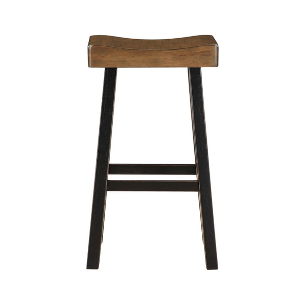 English Elm Vin Espresso Wood Counter Stools with Faux Leather Seats and Ladder Back Set of 2 B056P416884