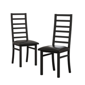 English Elm Metal Dining Chairs Set Of 2 - Sleek Armless High Back Design, Durable Pu Leather, Modern Black Finish W757P232710