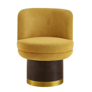 English Elm 360°swivel Chenille Barrel Chair Mid-century Round Seat for Living Room or Bedroom N763P331762L