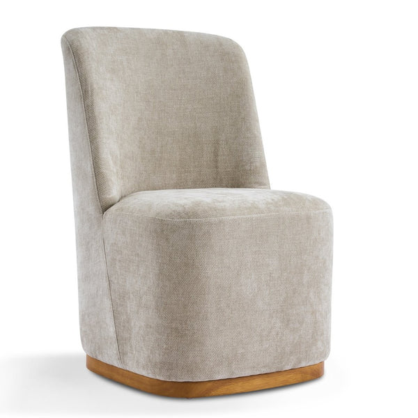 English Elm Indoor Upholstered Chenille Dining Chairs Set of 2 with High Back Rubberwood Base N779P370771O