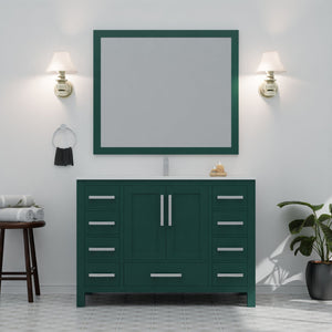 English Elm Green 48 in. Bath Vanity with Cultured Marble Top, Solid Wood, Soft-Close Drawers & Ample Storage B2731P259070