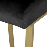 Christopher Knight Home® - Noble House - Toucanet Modern Velvet Barstools, Black and Brass - Set of 2