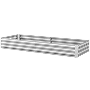 English Elm Outsunny Galvanized Steel Raised Garden Bed Rust Resistant Outdoor Planter Box W2225P485540