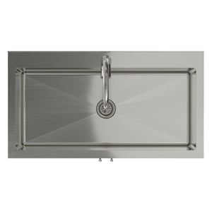 English Elm Hennessy Shaker Cabinet Utility Sink Stainless Steel Basin Laundry Room Setup B136P427209