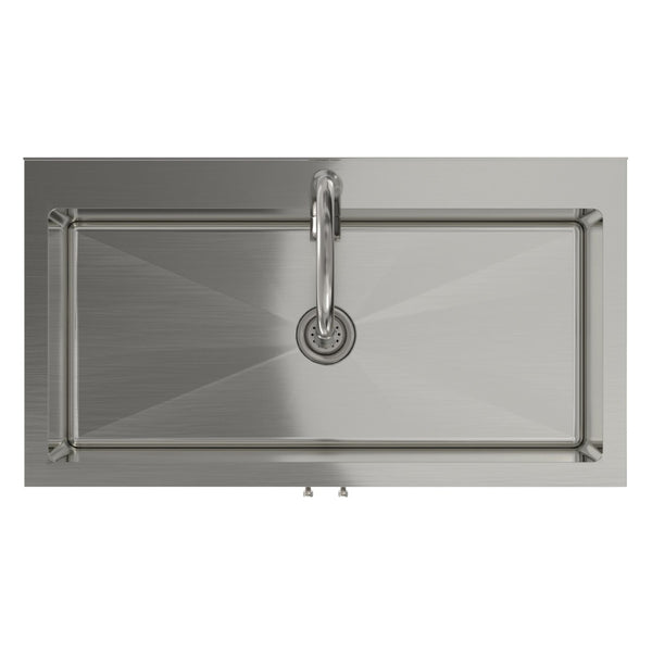 English Elm Hennessy Shaker Cabinet Utility Sink Stainless Steel Basin Laundry Room Setup B136P427209