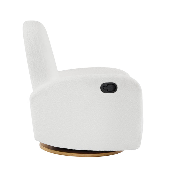 English Elm Christopher Knight Home® - 360 Swivel and Glider Recliner Chair with Boucle Upholstery, Solid Wood Base, Smooth Rocking Comfort Beige N771P207029M