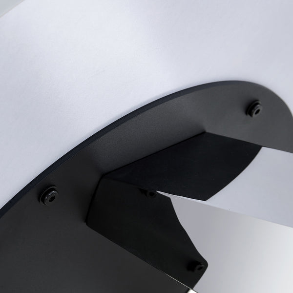 English Elm 42-inch Sintered Stone Round Dining Set with 4 Black PU Chairs, Mirror-Polished Steel Base, Modern Luxury W1512S00115