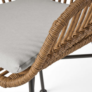 English Elm Rodney Polyethylene Rattan Accent Chair Set Woven Over Steel Frame for Modern Living 65036.00LBRN