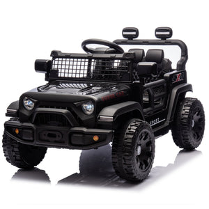 English Elm 24v Kids Ride on Car with Parental Remote Four Wheel Suspension Led Lights Bluetooth Black W1578P235080