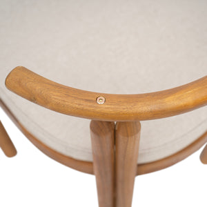 English Elm Christopher Knight Home® - Cove Acacia Wood Armless Dining Chairs Set Of 2 – Stylish Teak Finish & Comfortable Beige Cushions N775P329651T