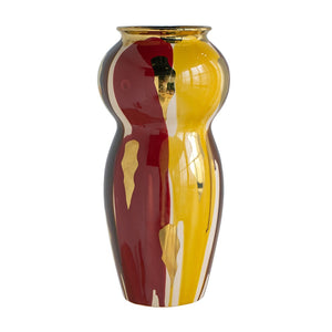 English Elm 10x10x20.9" Tall Ceramic Floor Vase Abstract Glazed Sculptural Accent for Console Shelf W2078P445038