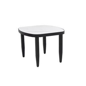 English Elm Modern Outdoor Arc Side Table Sintered Stone Top Aluminum Frame Rust Free Patio W1886P428289