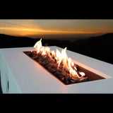 English Elm Concrete Propane Outdoor Fire Pit Table