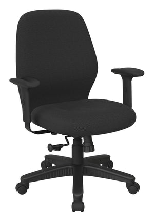 OSP Home Furnishings Mid Back Ergonomic Manager Chair with Synchro Tilt Lumbar Support and Padded Arms Shale 3121-295