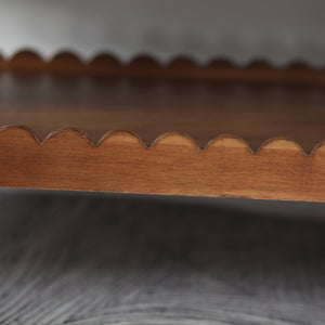 English Elm Rectangle Two Tier Farmhouse Coffee Table Solid Wood Legs Wave Shelf for Living Room W2263P426698