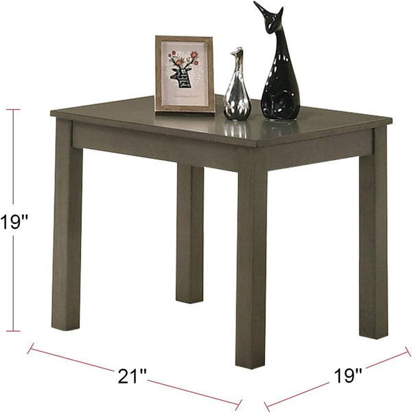 English Elm Dark Gray 3-Piece Coffee & End Table Set – Elegant Rubberwood Living Room Accent, Sturdy, Stylish B011P237489