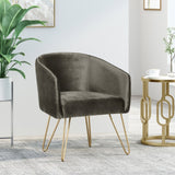 Christopher Knight Home® - Noble House - Grelton Modern Glam Velvet Club Chair with Hairpin Legs