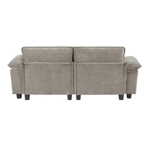 English Elm Modern Plush Chenille Loveseat with Pocket Coil Support, Reversible Cushions & Removable Zippers for Easy Care and Lasting Comfort Brown Gray,Pewter 34.5 L x 29 W x 8.5 H B011S01813