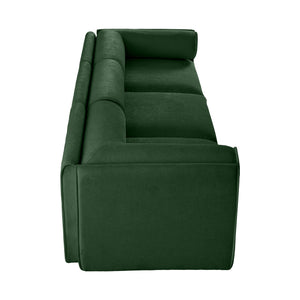 English Elm Elegant Green Chenille Sofa: Chic 3-Seater With Hidden Storage, Ergonomic Backrest & Modular Design W714S01060