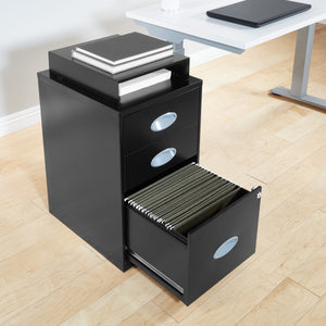 OSP Home Furnishings Metal File Cabinet Black