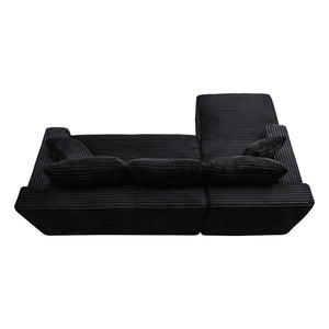 English Elm 94.5" Jumbo Corduroy Cloud Sectional Deep Seat L-shape Couch for Living Rooms W5515P479893