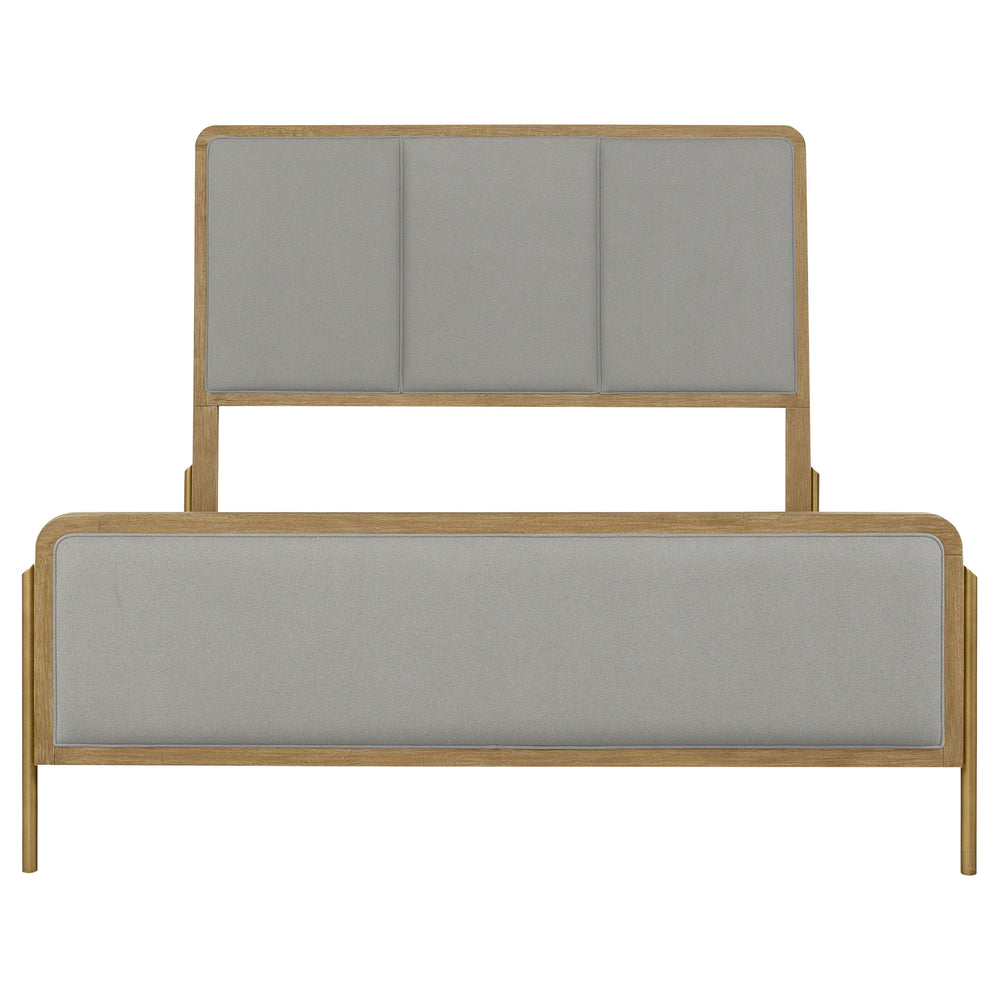 English Elm Arini Upholstered Queen Panel Bed In Sand Wash Grey – Vintage Charm With Modern Comfort & Style B062S00871