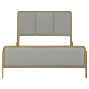 English Elm Arini Upholstered Queen Panel Bed In Sand Wash Grey – Vintage Charm With Modern Comfort & Style B062S00871