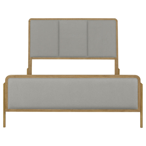 English Elm Arini Upholstered Queen Panel Bed In Sand Wash Grey – Vintage Charm With Modern Comfort & Style B062S00871