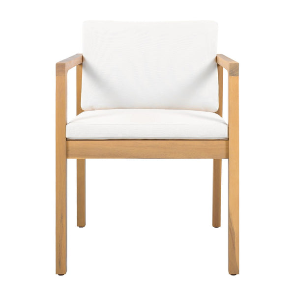English Elm Outdoor Acacia Wood Dining Chairs Set of 2 Teak Finish Slatted Back Patio Seating N768P380148L