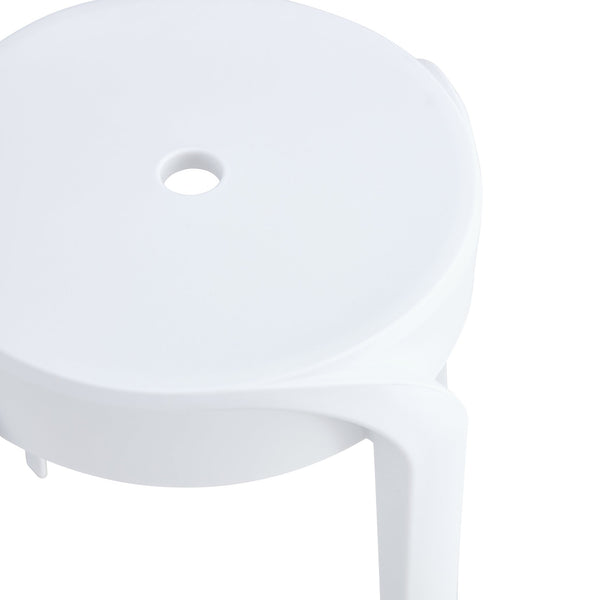 English Elm 6 Stackable Classroom Stools Set of Six Durable Plastic Nesting Seats 16.9" Height Anti-Slip Design, Indoor Outdoor Flexible Seating White W370P197236