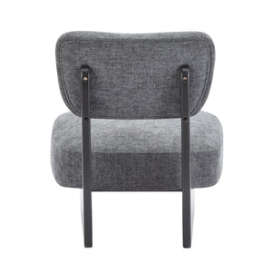 English Elm Christopher Knight Home® - [Set of 2] Modern Lounge Chair with Polyester Upholstery and Solid Wood Base — Minimalist Comfort for Home Black,Charcoal grey N767P241702C