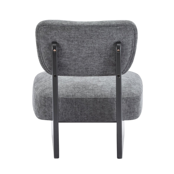 English Elm Christopher Knight Home® - [Set of 2] Modern Lounge Chair with Polyester Upholstery and Solid Wood Base — Minimalist Comfort for Home Black,Charcoal grey N767P241702C