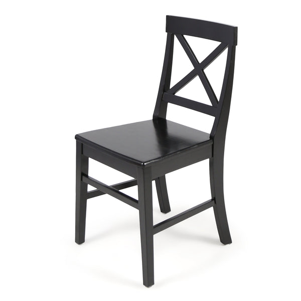 English Elm Christopher Knight Home® - Roshan Farmhouse Acacia Wood Dining Chairs, Set Of 2 - Rustic Black, Durable Comfort For Every Meal 62888.00BLK