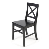 Christopher Knight Home® - Noble House - Roshan Farmhouse Black Finish Acacia Wood Dining Chairs